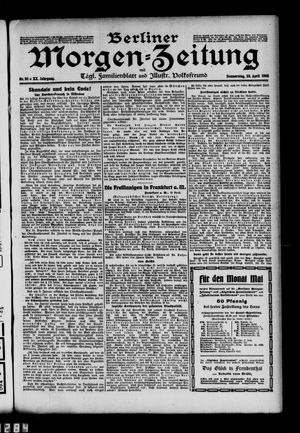 Berliner Morgen-Zeitung vom 23.04.1908