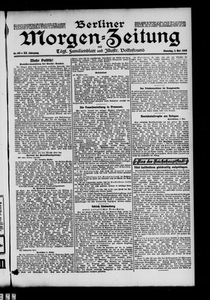 Berliner Morgen-Zeitung vom 05.05.1908