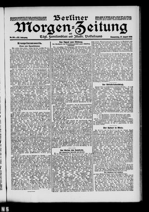 Berliner Morgen-Zeitung vom 27.08.1908