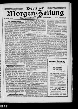 Berliner Morgen-Zeitung vom 22.09.1908