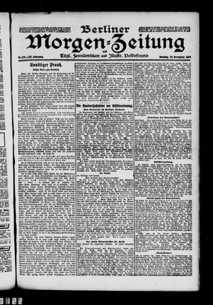 Berliner Morgen-Zeitung vom 22.11.1908
