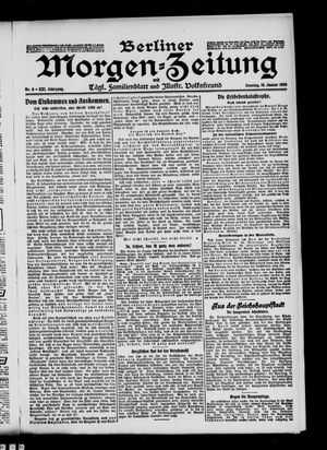 Berliner Morgenzeitung vom 10.01.1909