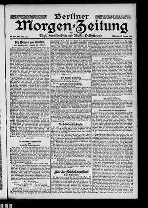 Berliner Morgenzeitung vom 13.01.1909