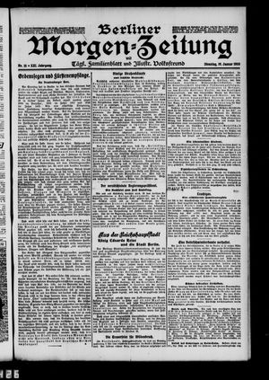 Berliner Morgenzeitung vom 19.01.1909