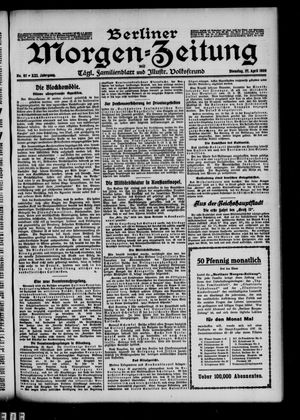 Berliner Morgen-Zeitung vom 27.04.1909