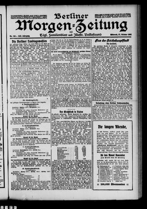 Berliner Morgen-Zeitung vom 27.10.1909