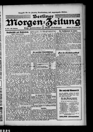 Berliner Morgen-Zeitung vom 29.12.1909