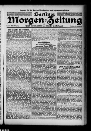 Berliner Morgenzeitung vom 30.01.1910