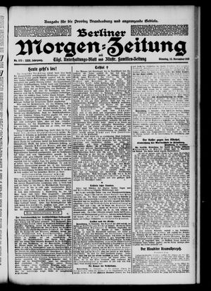 Berliner Morgen-Zeitung vom 22.11.1910