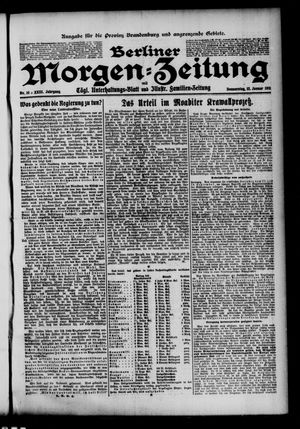 Berliner Morgenzeitung vom 12.01.1911