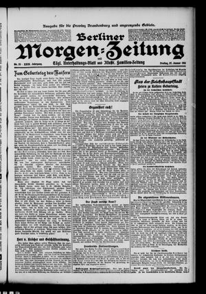 Berliner Morgen-Zeitung vom 27.01.1911