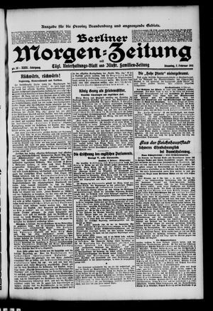 Berliner Morgenzeitung vom 07.02.1911