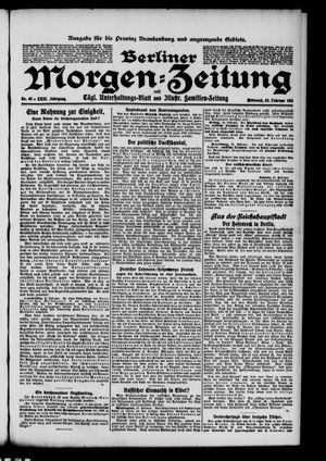 Berliner Morgenzeitung vom 22.02.1911