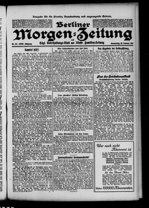 Berliner Morgenzeitung vom 23.02.1911