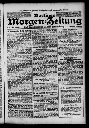 Berliner Morgenzeitung vom 27.04.1911