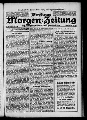 Berliner Morgen-Zeitung vom 25.05.1911