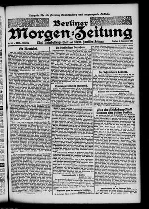 Berliner Morgen-Zeitung vom 01.09.1911