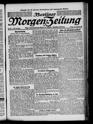 Berliner Morgen-Zeitung vom 22.09.1911