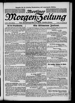 Berliner Morgen-Zeitung vom 29.09.1911