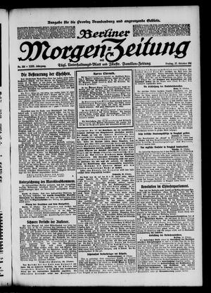 Berliner Morgen-Zeitung vom 27.10.1911