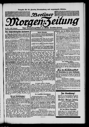 Berliner Morgen-Zeitung vom 31.10.1911