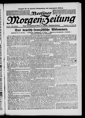 Berliner Morgen-Zeitung vom 04.11.1911
