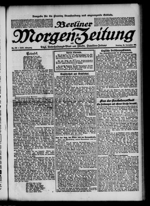 Berliner Morgen-Zeitung vom 26.11.1911