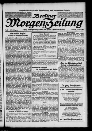 Berliner Morgenzeitung vom 31.01.1912