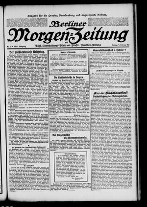 Berliner Morgenzeitung vom 09.02.1912