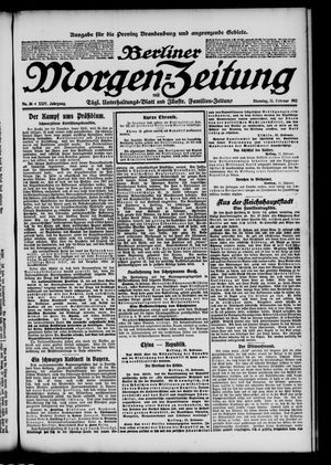 Berliner Morgenzeitung vom 13.02.1912