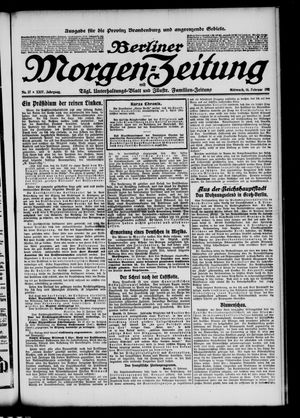 Berliner Morgenzeitung vom 14.02.1912