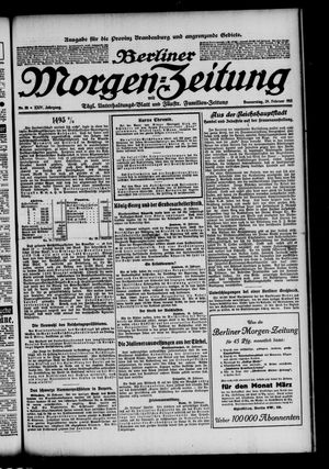 Berliner Morgenzeitung vom 29.02.1912