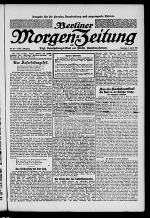 Berliner Morgenzeitung vom 07.04.1912