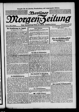 Berliner Morgenzeitung vom 11.04.1912