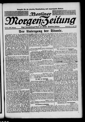 Berliner Morgenzeitung vom 18.04.1912