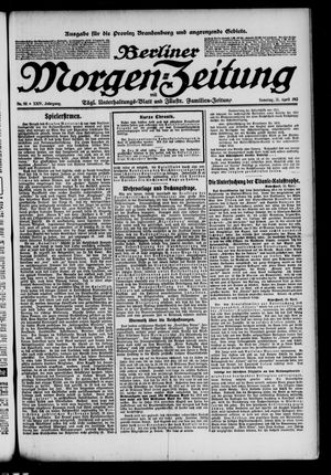 Berliner Morgenzeitung vom 21.04.1912