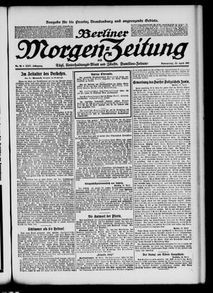 Berliner Morgenzeitung vom 25.04.1912