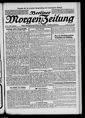 Berliner Morgenzeitung vom 26.04.1912