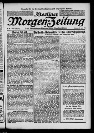 Berliner Morgenzeitung vom 30.04.1912
