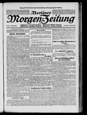 Berliner Morgen-Zeitung vom 21.09.1912