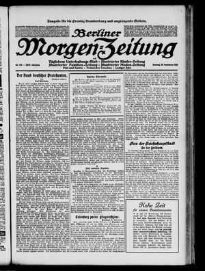 Berliner Morgen-Zeitung vom 22.09.1912