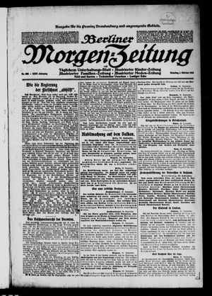 Berliner Morgen-Zeitung vom 01.10.1912