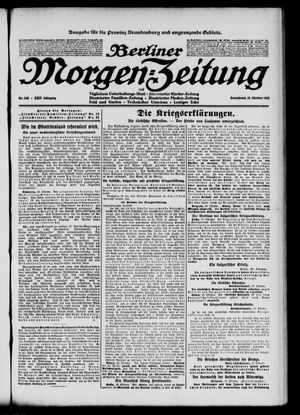 Berliner Morgen-Zeitung vom 19.10.1912