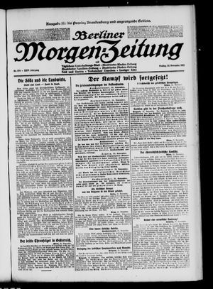Berliner Morgen-Zeitung vom 22.11.1912