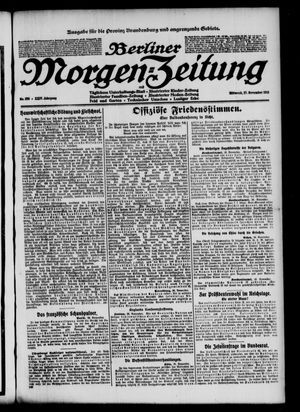 Berliner Morgen-Zeitung vom 27.11.1912