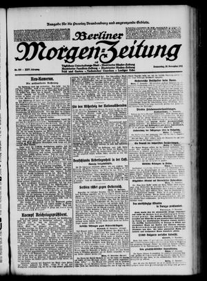 Berliner Morgen-Zeitung vom 28.11.1912