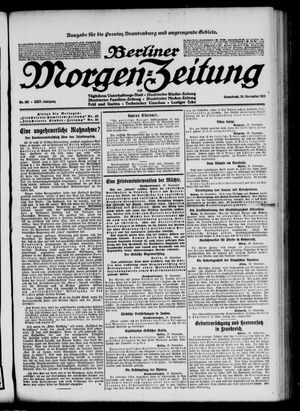 Berliner Morgen-Zeitung vom 30.11.1912