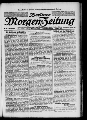 Berliner Morgen-Zeitung vom 19.12.1912