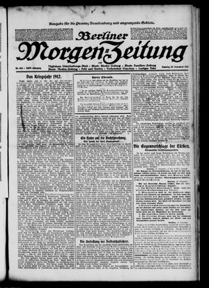 Berliner Morgen-Zeitung vom 29.12.1912