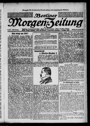 Berliner Morgen-Zeitung vom 31.12.1912